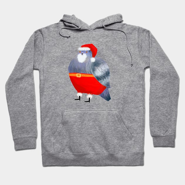 Pigeon Santa Claus Hoodie by Tascha